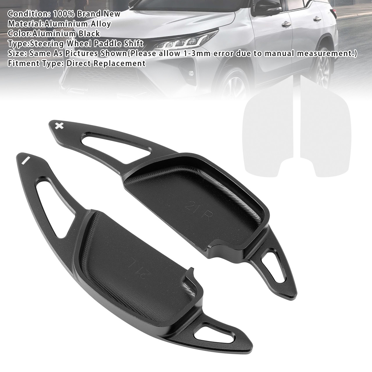 2014-2018 Toyota Ralink Steering Wheel Paddle Shifter Extension Aluminium Black Generic 2014-2018 Toyota Ralink Steering Wheel Paddle Shifter Extension Aluminium Black Generic