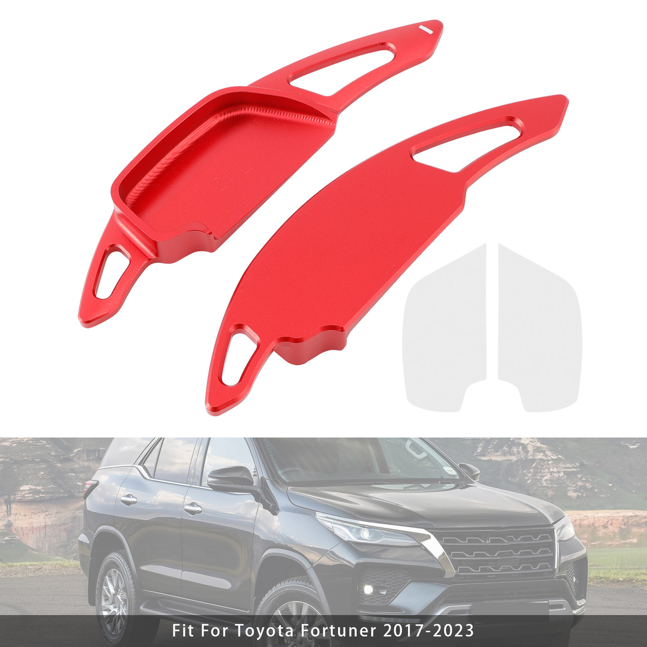 2017-2023 Toyota Fortuner Steering Wheel Paddle Shifter Extension Aluminium Red Generic 2017-2023 Toyota Fortuner Steering Wheel Paddle Shifter Extension Aluminium Red Generic