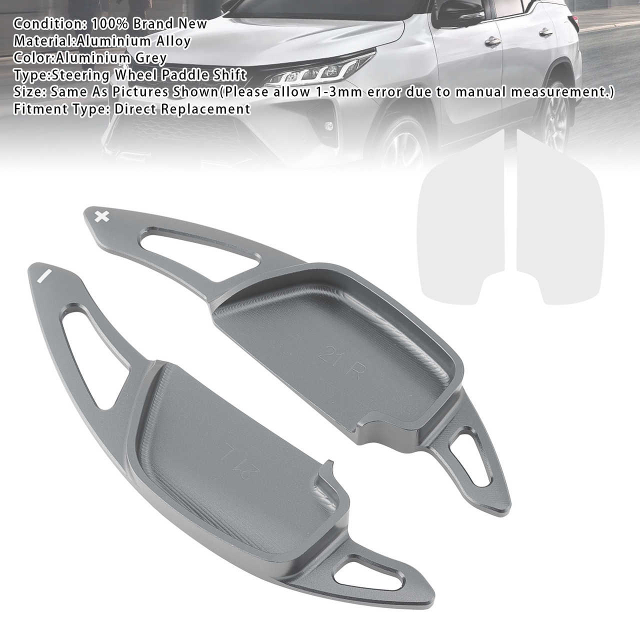 2014-2018 Toyota Corolla Steering Wheel Paddle Shifter Extension Aluminium Grey Generic 2014-2018 Toyota Corolla Steering Wheel Paddle Shifter Extension Aluminium Grey Generic