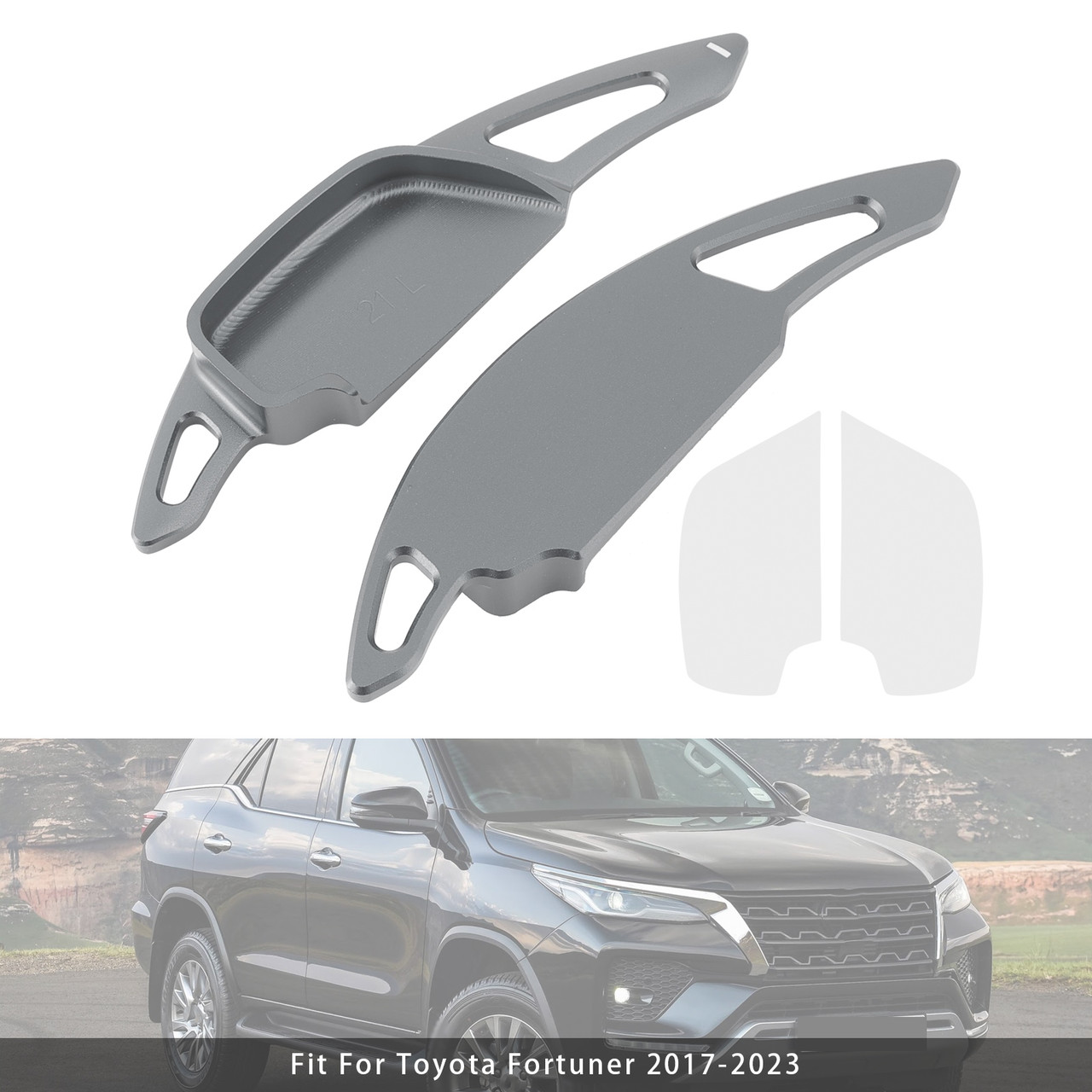 2017-2023 Toyota Fortuner Steering Wheel Paddle Shifter Extension Aluminium Grey Generic 2017-2023 Toyota Fortuner Steering Wheel Paddle Shifter Extension Aluminium Grey Generic