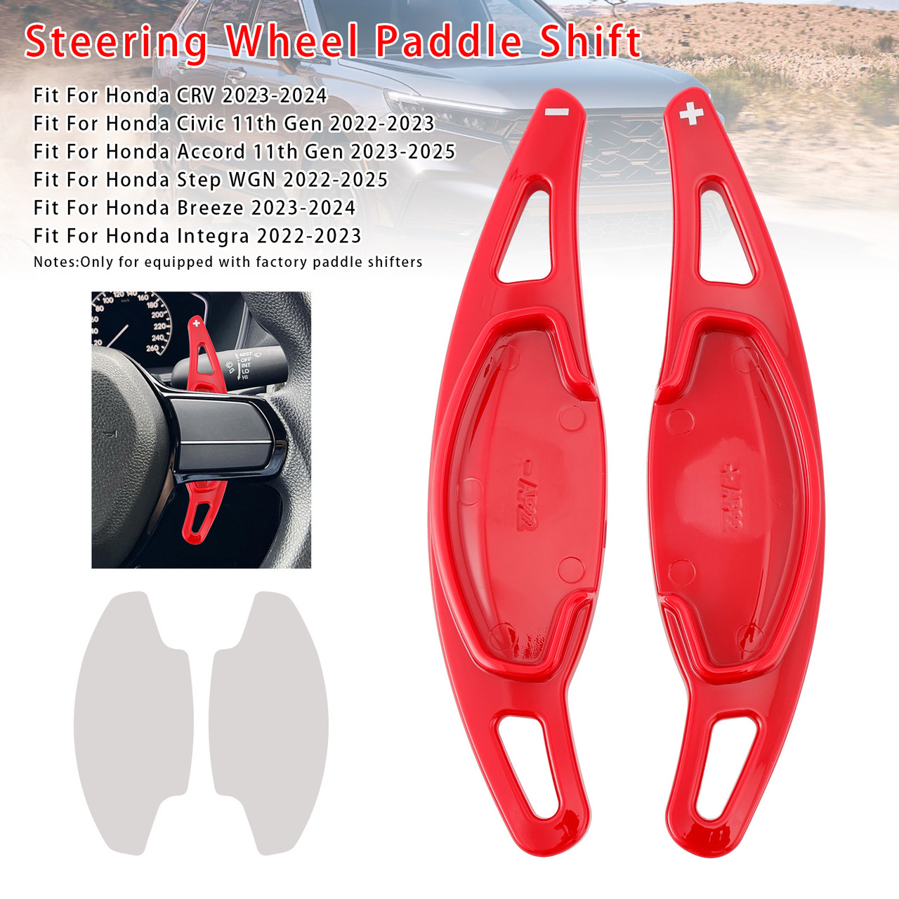 2023-2024 Honda Breeze Steering Wheel Paddle Shifter Extension Red Generic 2023-2024 Honda Breeze Steering Wheel Paddle Shifter Extension Red Generic