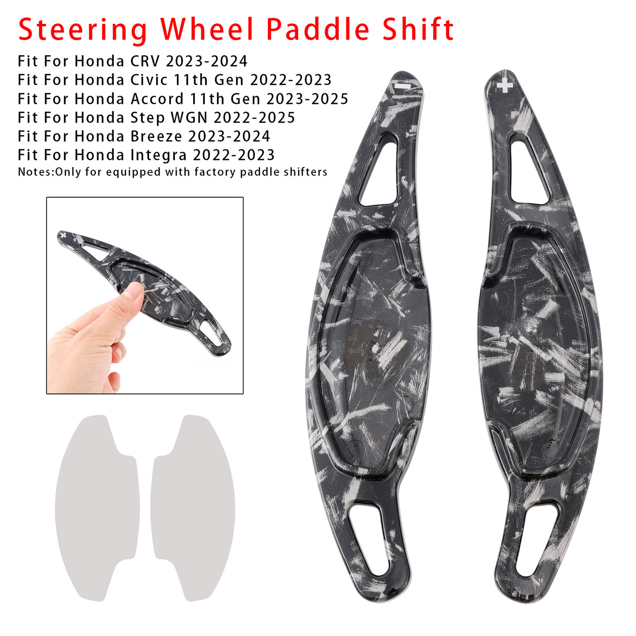 2022-2023 Honda Integra Steering Wheel Paddle Shifter Extension Black Forged Pattern Generic 2022-2023 Honda Integra Steering Wheel Paddle Shifter Extension Black Forged Pattern Generic