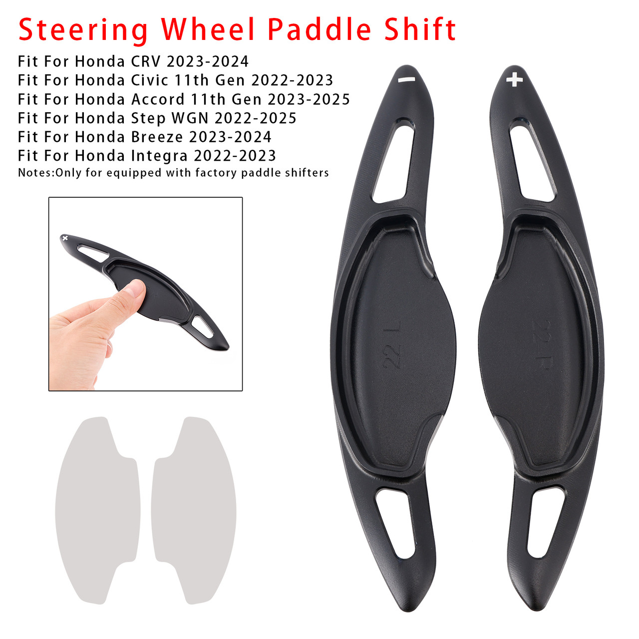 2022-2023 Honda Integra Steering Wheel Paddle Shifter Extension Aluminium Black Generic 2022-2023 Honda Integra Steering Wheel Paddle Shifter Extension Aluminium Black Generic