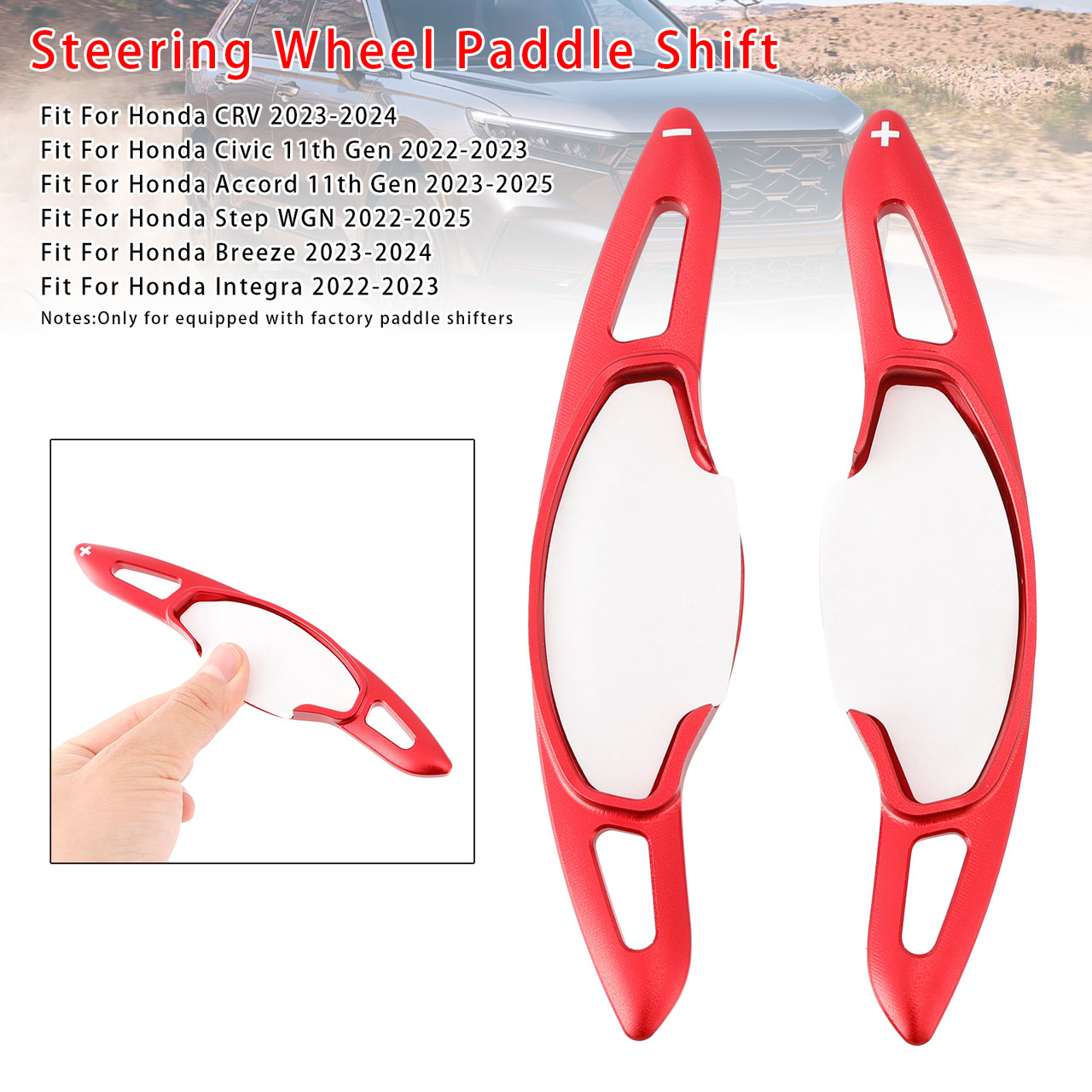 2022-2023 Honda Integra Steering Wheel Paddle Shifter Extension Aluminium Red Generic 2022-2023 Honda Integra Steering Wheel Paddle Shifter Extension Aluminium Red Generic