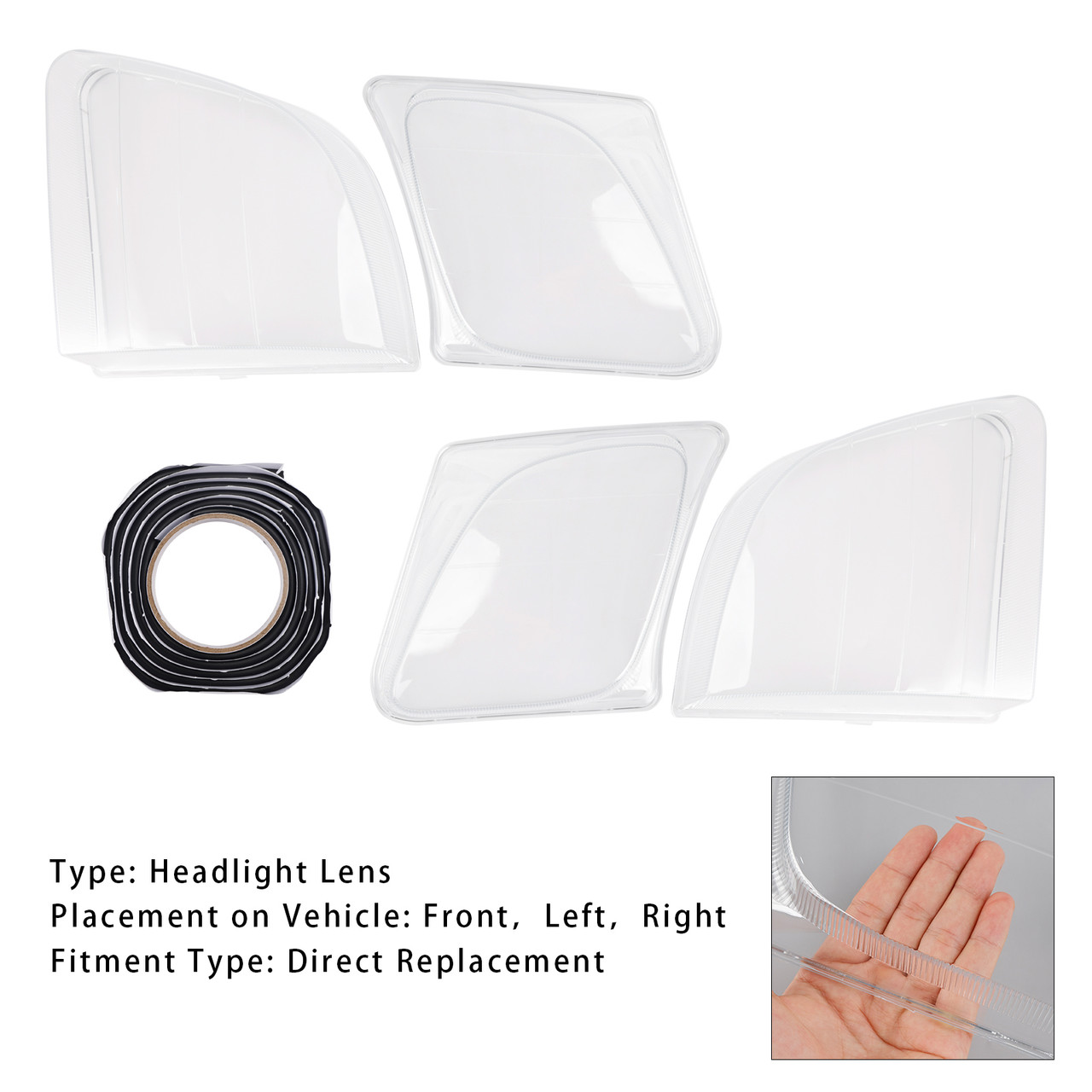 1998-2007 Lexus LX470 Left+Right Front Headlight Clear Lens Generic