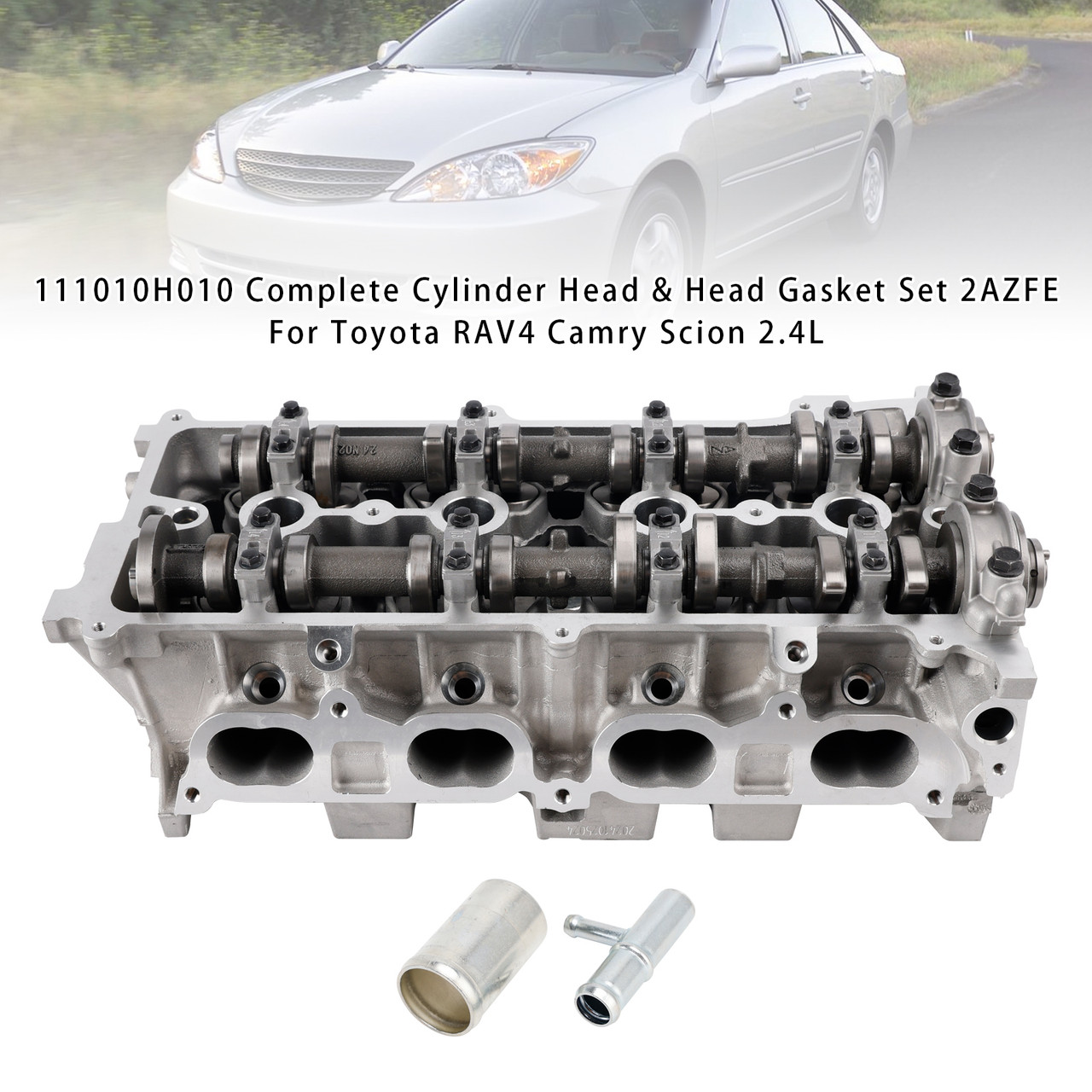 2005-2008 Toyota RAV4 2.4L 2362CC L4 DOHC Complete Cylinder Head & Head Gasket 111010H010 Generic 2005-2008 Toyota RAV4 2.4L 2362CC L4 DOHC Complete Cylinder Head & Head Gasket 111010H010 Generic