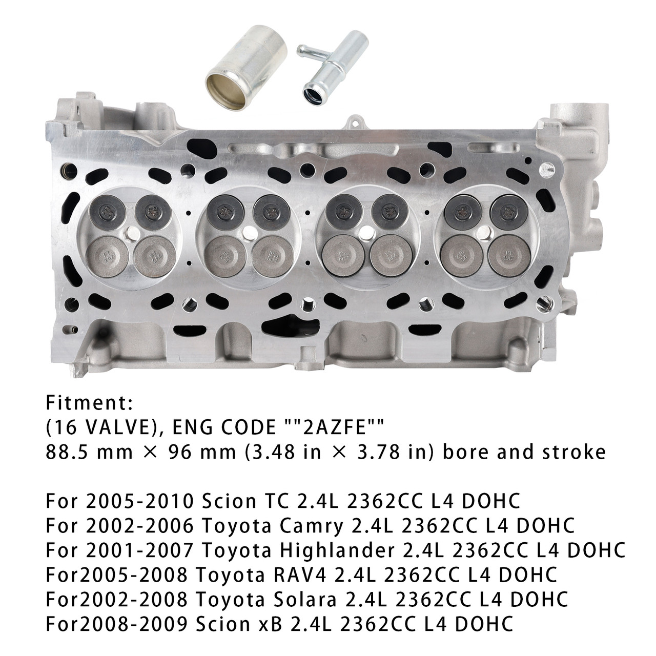 2008-2009 Scion xB 2.4L 2362CC L4 DOHC Complete Cylinder Head & Head Gasket 111010H010 Generic 2008-2009 Scion xB 2.4L 2362CC L4 DOHC Complete Cylinder Head & Head Gasket 111010H010 Generic