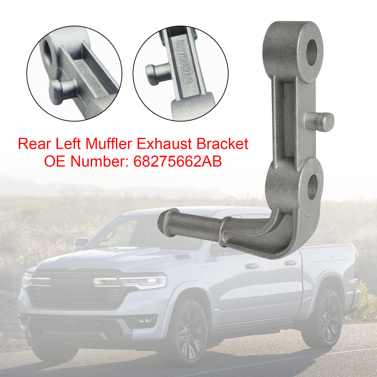 2019-2024 Ram 1500 5.7L 6.2L Rear Left Muffler Exhaust Bracket 68275662AB Generic