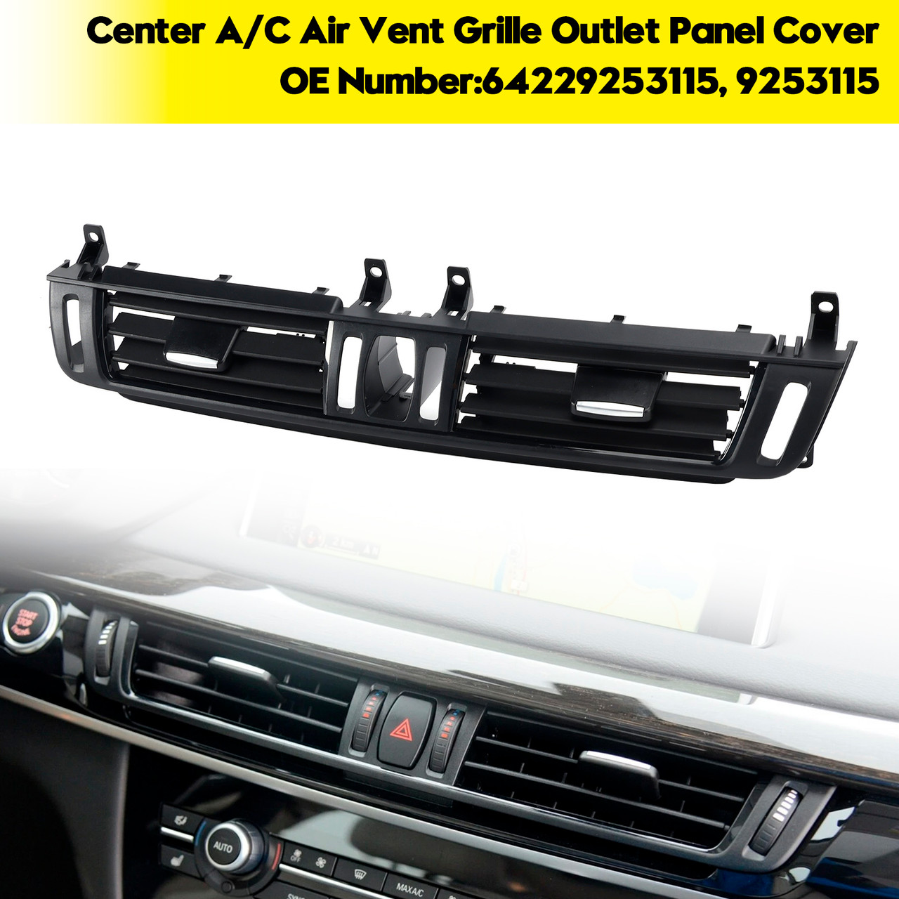 2014-2018 BMW X5 F15 Center A/C Air Vent Grille Outlet Panel Cover 64229253115 Generic