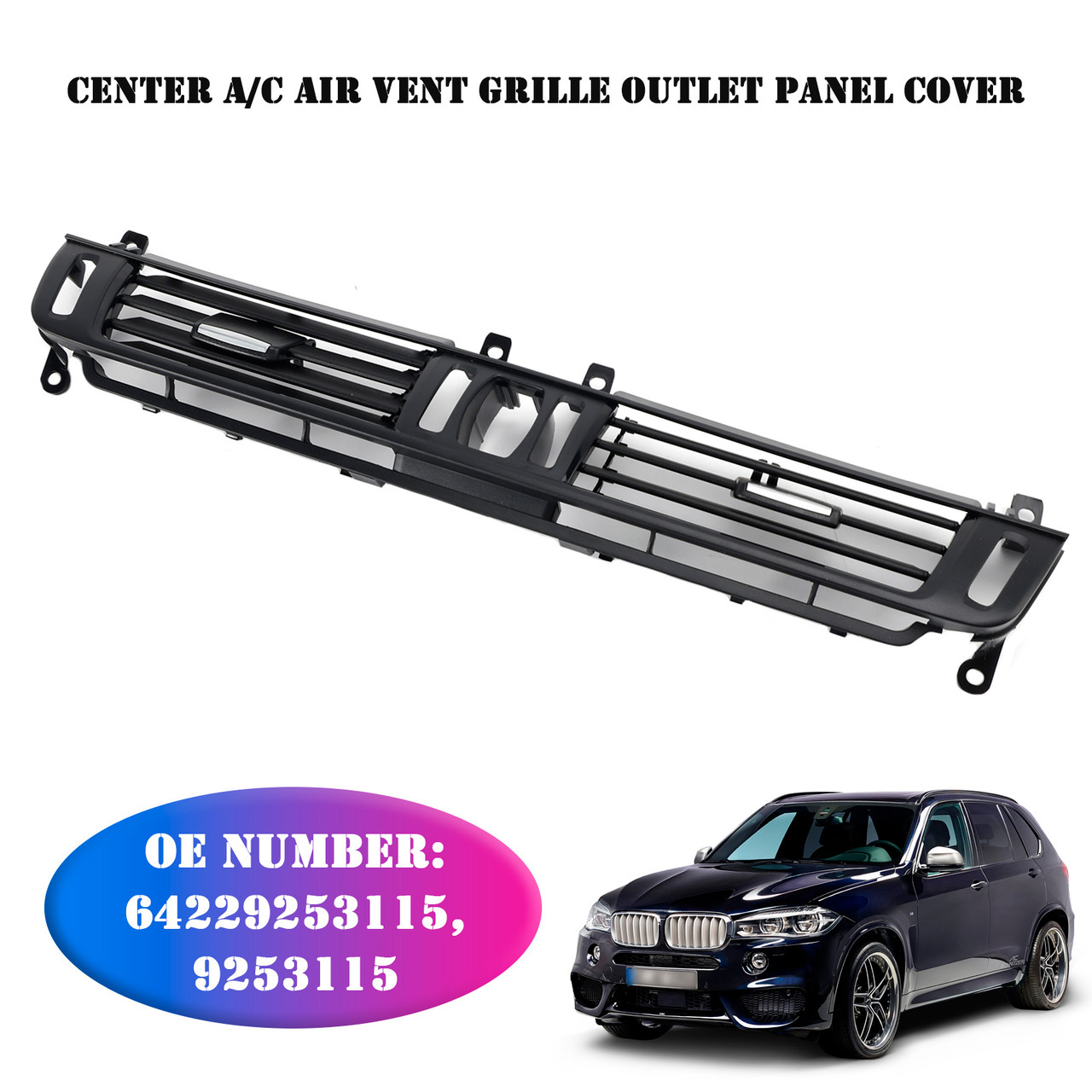 2015-2018 BMW X6 F16 Center A/C Air Vent Grille Outlet Panel Cover 64229253115 Generic