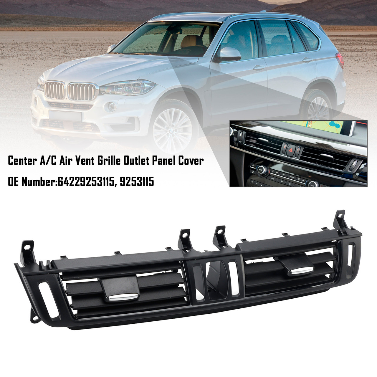 2014-2018 BMW X5 M F85 Center A/C Air Vent Grille Outlet Panel Cover 64229253115 Generic