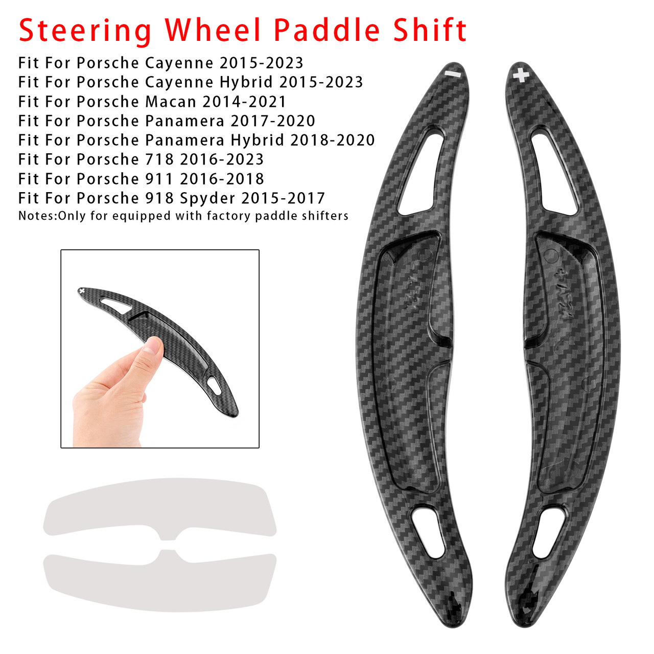 2015-2017 Porsche 918 Spyder Wheel Paddle Shifter Extension Carbon Fiber Black Look Generic 2015-2017 Porsche 918 Spyder Wheel Paddle Shifter Extension Carbon Fiber Black Look Generic