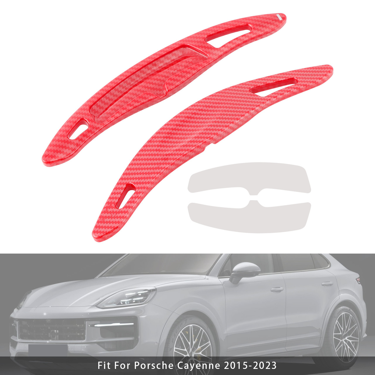 2015-2023 Porsche Cayenne Hybrid Wheel Paddle Shifter Extension Carbon Fiber Red Look Generic