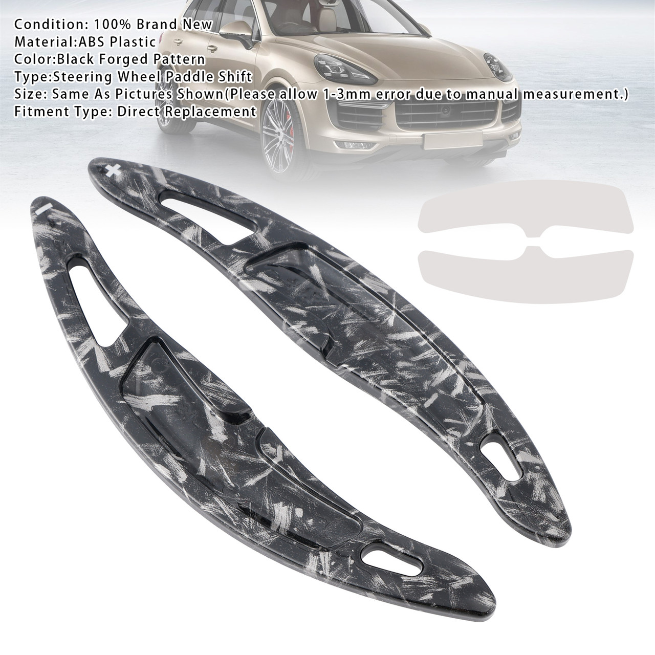 2015-2023 Porsche Cayenne Steering Wheel Paddle Shifter Extension Black Forged Pattern Generic