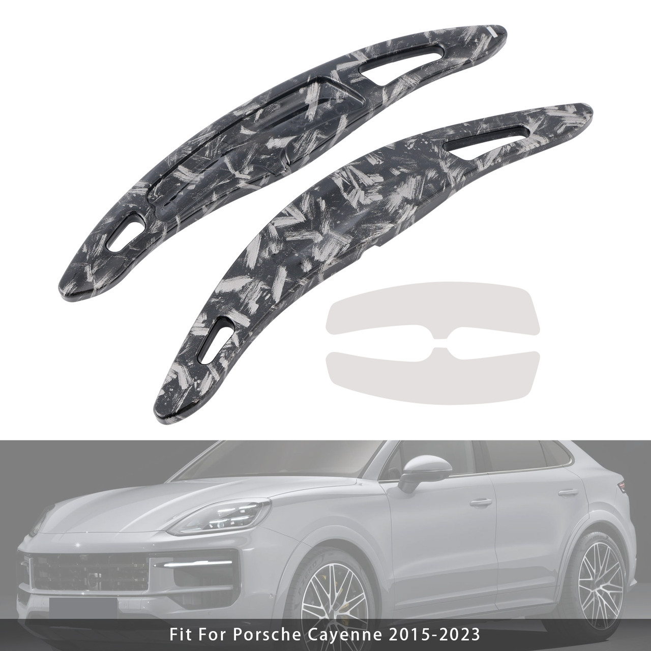 2015-2023 Porsche Cayenne Steering Wheel Paddle Shifter Extension Black Forged Pattern Generic
