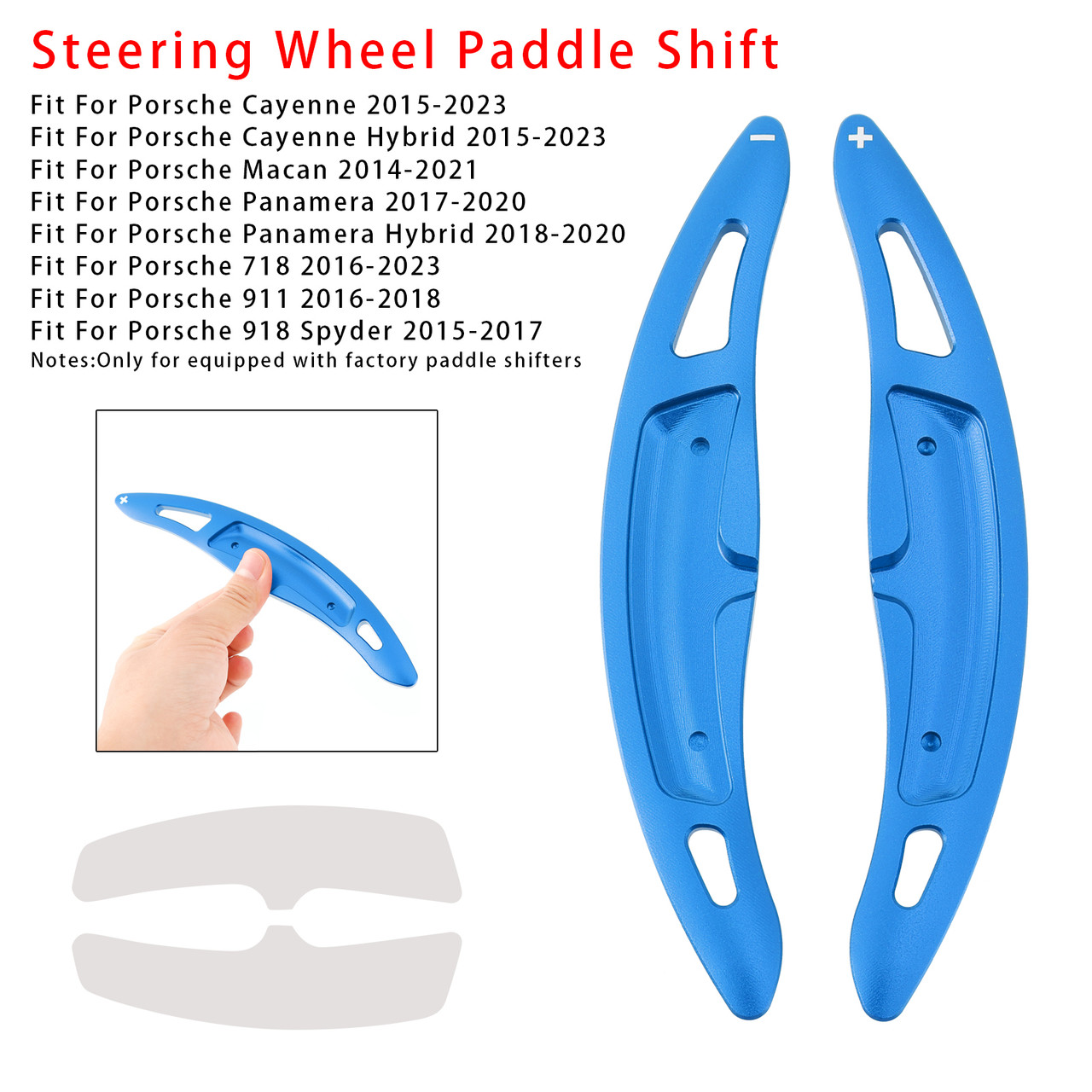 2018-2020 Porsche Panamera Hybrid Wheel Paddle Shifter Extension Aluminium Blue Generic 2018-2020 Porsche Panamera Hybrid Wheel Paddle Shifter Extension Aluminium Blue Generic