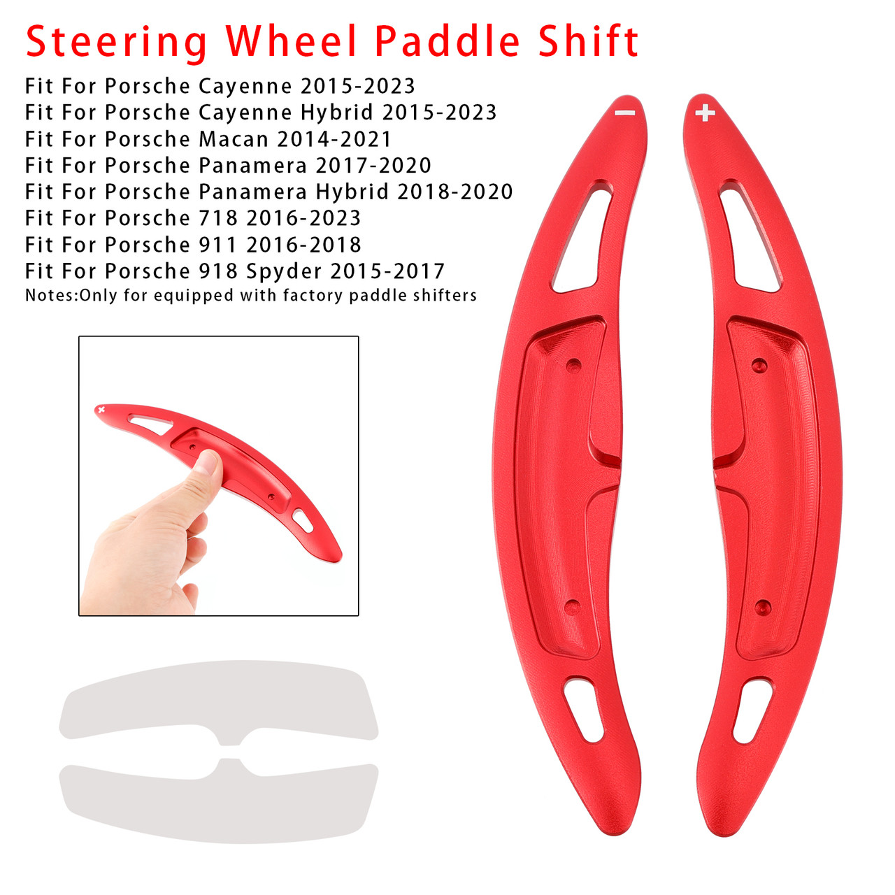 2016-2018 Porsche 911 Wheel Paddle Shifter Extension Aluminium Red Generic 2016-2018 Porsche 911 Wheel Paddle Shifter Extension Aluminium Red Generic