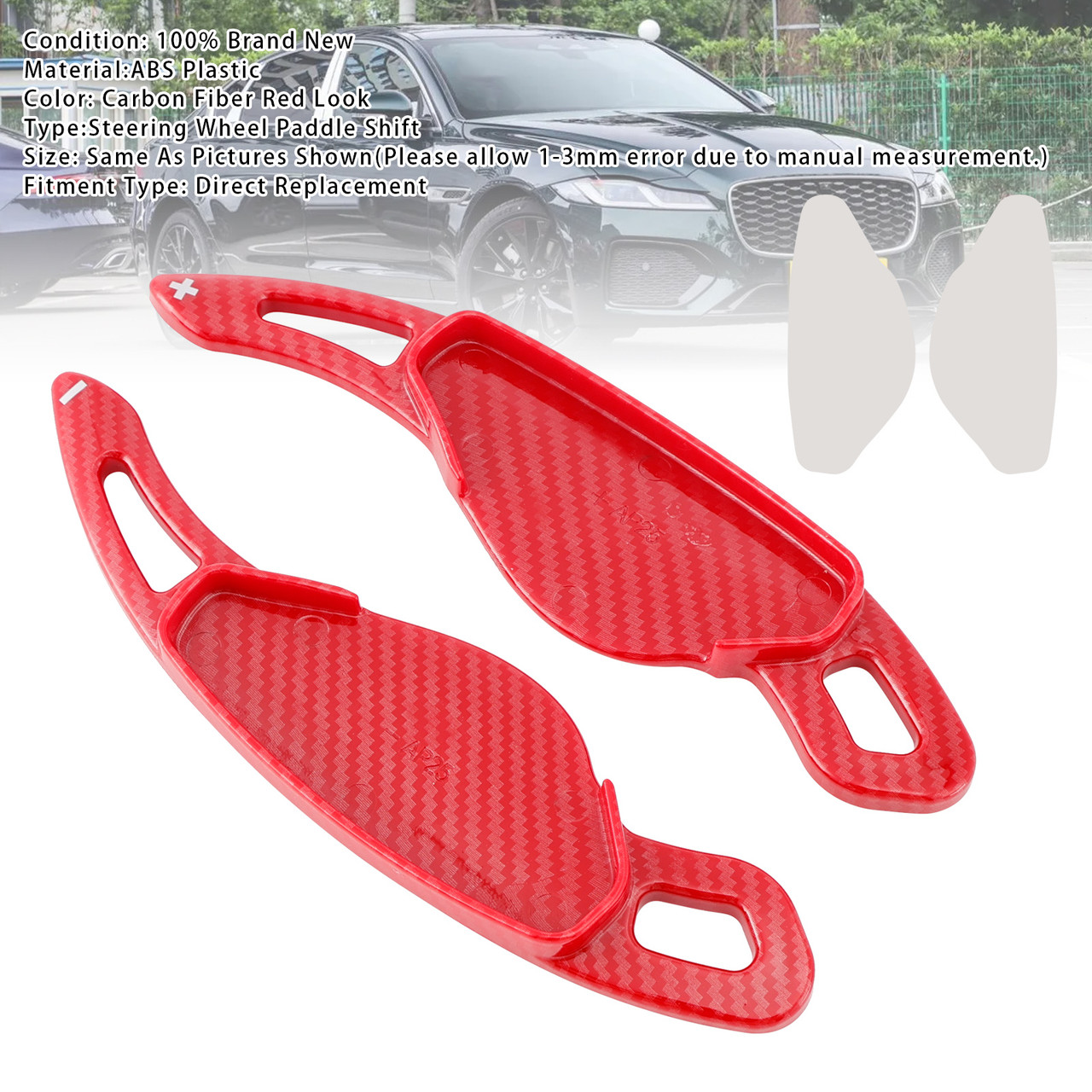2010-2019 Jaguar F-TYPE XJ Steering Wheel Paddle Shifter Extension Carbon Fiber Red Look Generic 2010-2019 Jaguar F-TYPE XJ Steering Wheel Paddle Shifter Extension Carbon Fiber Red Look Generic