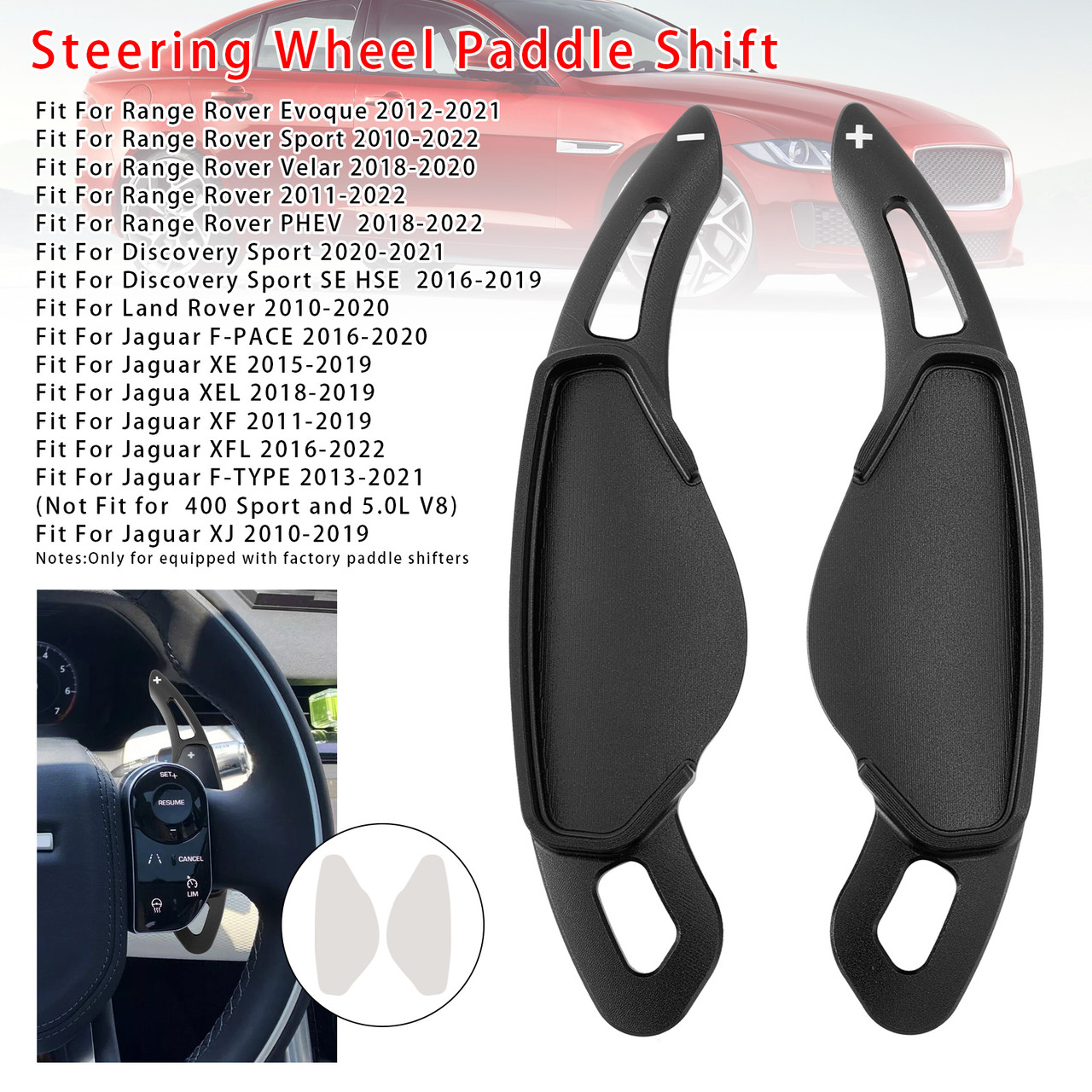 2016-2021 Discovery Sport Steering Wheel Paddle Shifter Extension Aluminium Black Generic