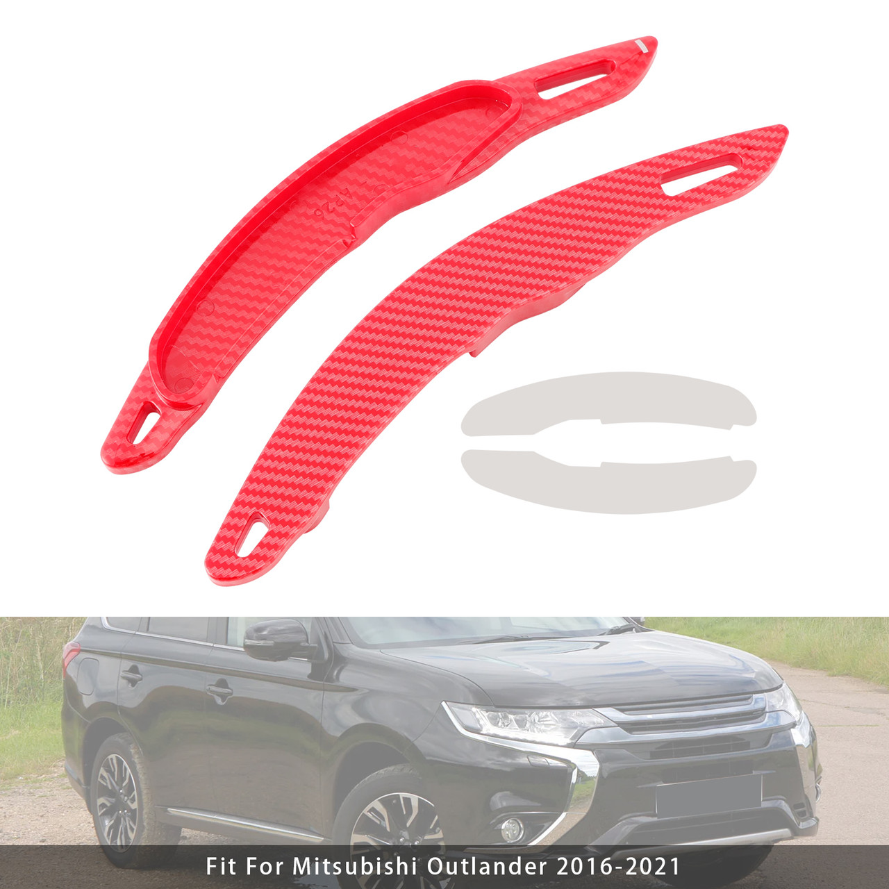 2016-2021 Mitsubishi Outlander Steering Wheel Paddle Shifter Extension Carbon Fiber Red Look Generic