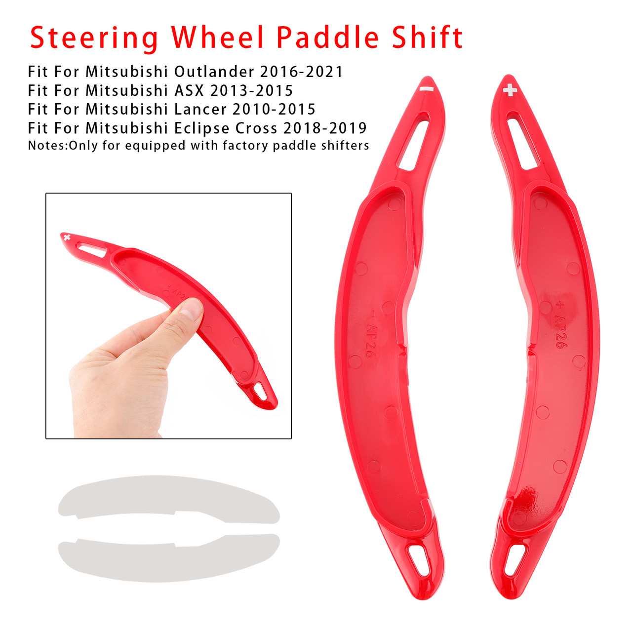 2018-2019 Mitsubishi Eclipse Cross Steering Wheel Paddle Shifter Extension Red Generic 2018-2019 Mitsubishi Eclipse Cross Steering Wheel Paddle Shifter Extension Red Generic
