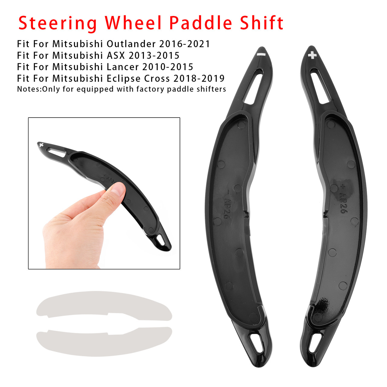 2010-2015 Mitsubishi Lancer Steering Wheel Paddle Shifter Extension Black Generic