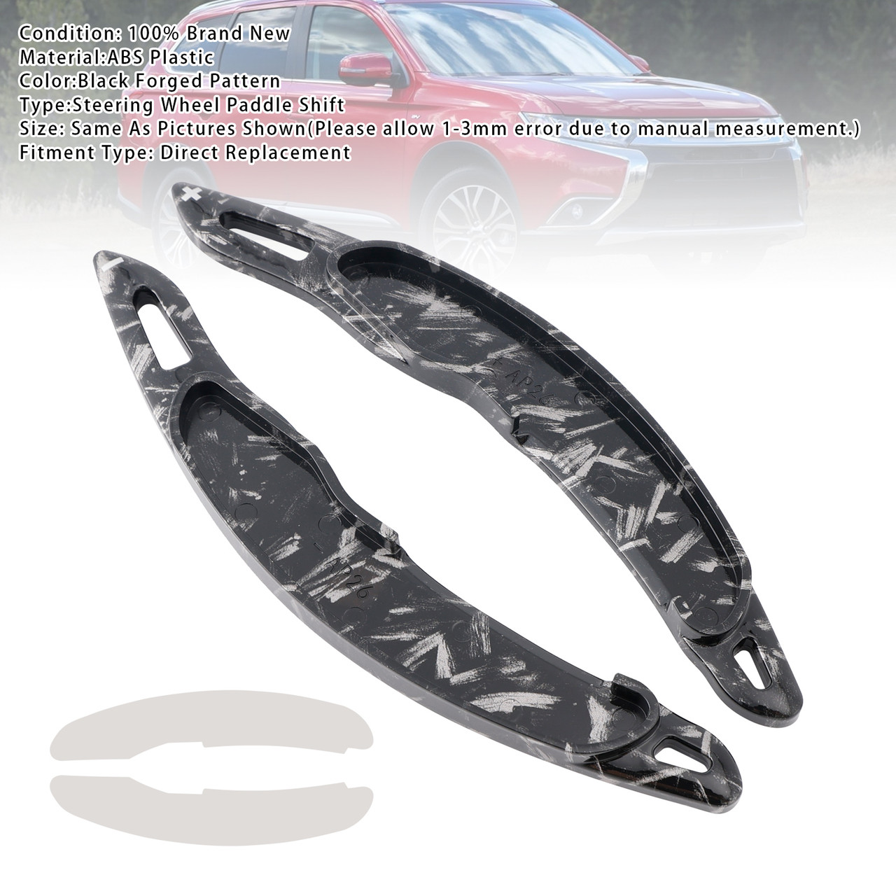 2010-2015 Mitsubishi Lancer Steering Wheel Paddle Shifter Extension Black Forged Pattern Generic