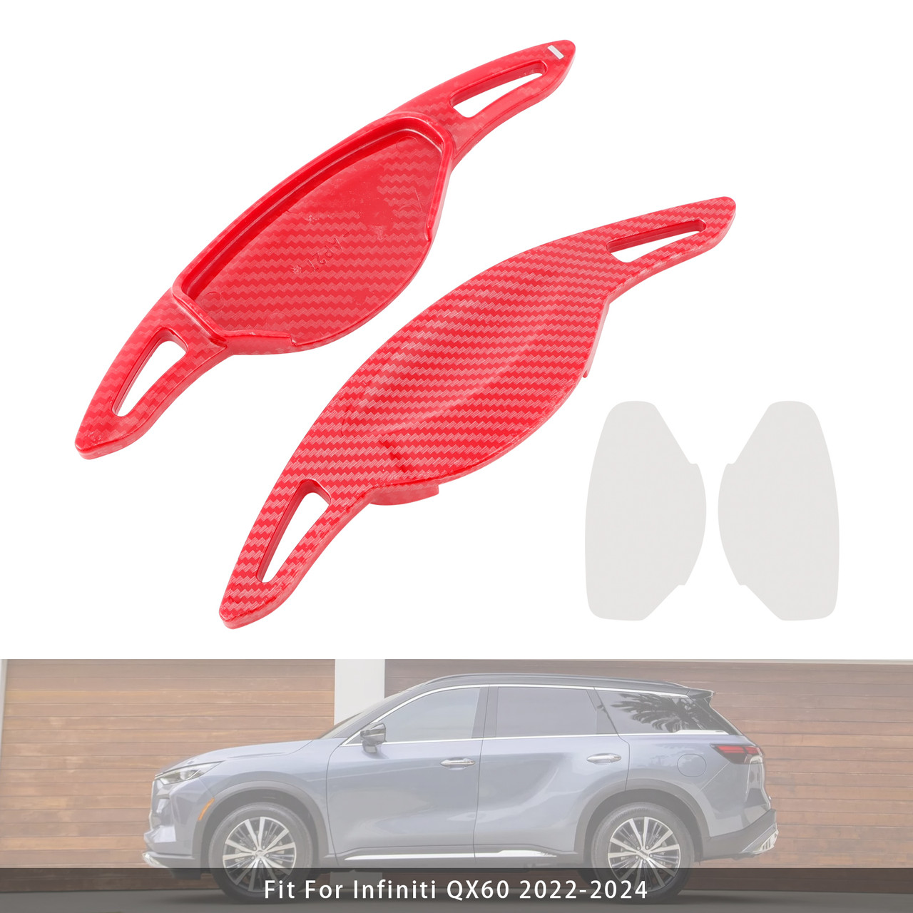 2024 Nissan Pathfinder Steering Wheel Paddle Shifter Extension Carbon Fiber Red Look Generic 2024 Nissan Pathfinder Steering Wheel Paddle Shifter Extension Carbon Fiber Red Look Generic