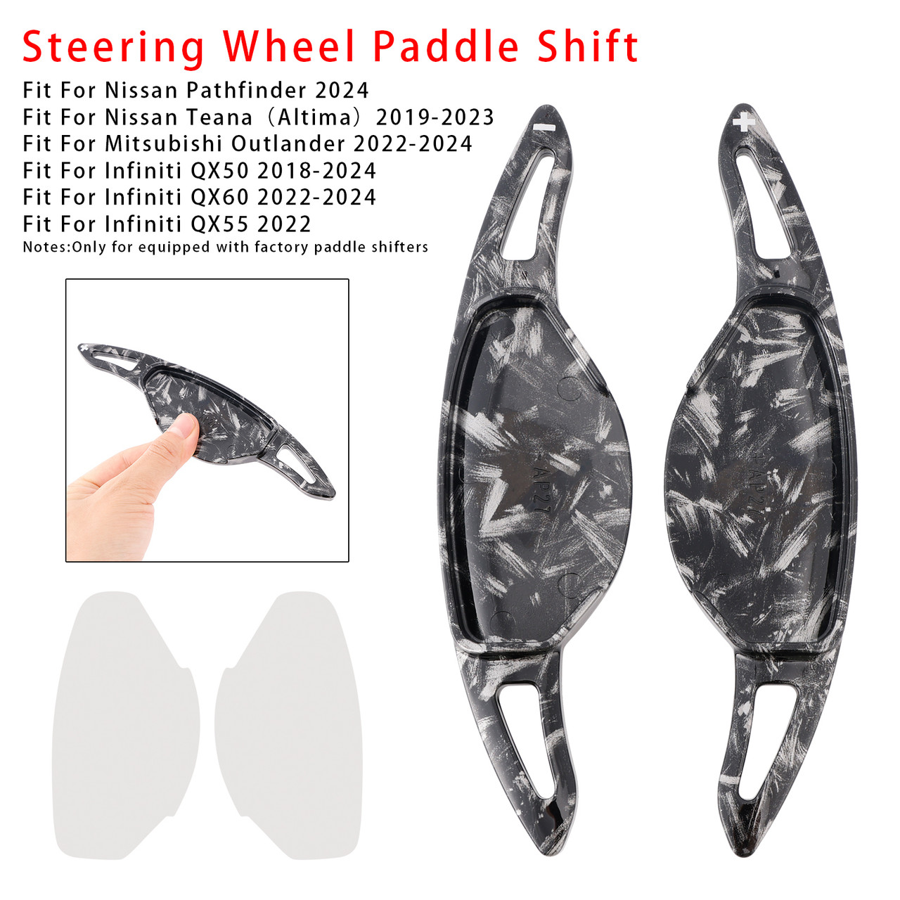 2024 Nissan Pathfinder Steering Wheel Paddle Shifter Extension Black Forged Pattern Generic 2024 Nissan Pathfinder Steering Wheel Paddle Shifter Extension Black Forged Pattern Generic
