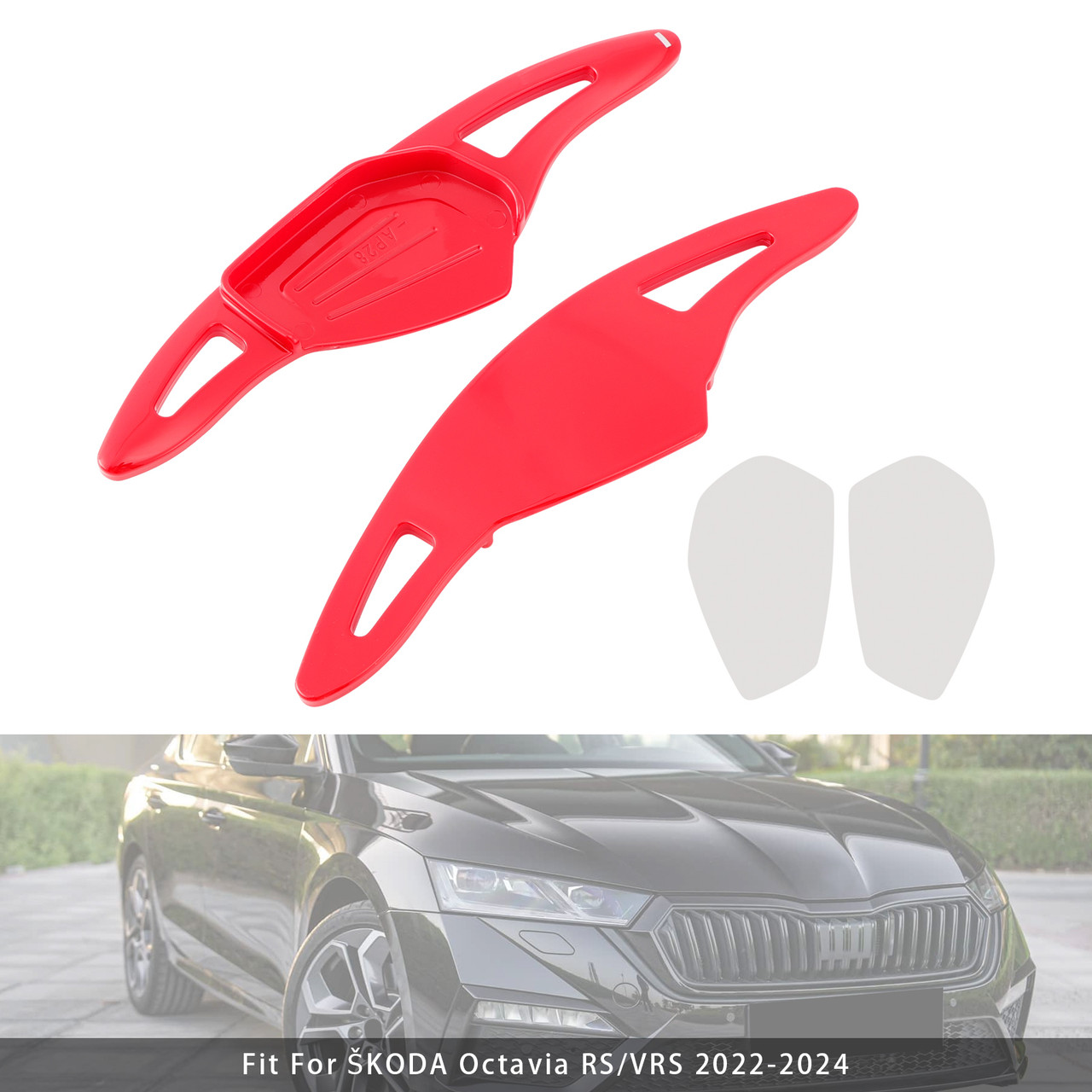 2021-2023 ŠKODA Enyaq iV Steering Wheel Paddle Shifter Extension Red Generic 2021-2023 ŠKODA Enyaq iV Steering Wheel Paddle Shifter Extension Red Generic