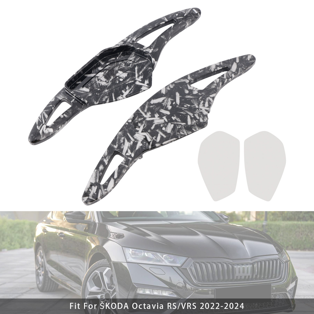 2022-2023 ŠKODA Kodiaq Steering Wheel Paddle Shifter Extension Black Forged Pattern Generic 2022-2023 ŠKODA Kodiaq Steering Wheel Paddle Shifter Extension Black Forged Pattern Generic