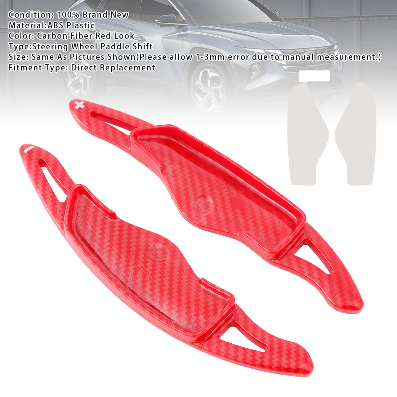 2021-2023 Hyundai Mistra Steering Wheel Paddle Shifter Extension Carbon Fiber Red Look Generic 2021-2023 Hyundai Mistra Steering Wheel Paddle Shifter Extension Carbon Fiber Red Look Generic