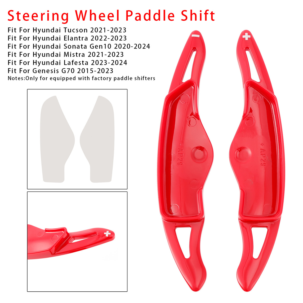2021-2023 Hyundai Mistra Steering Wheel Paddle Shifter Extension Red Generic
