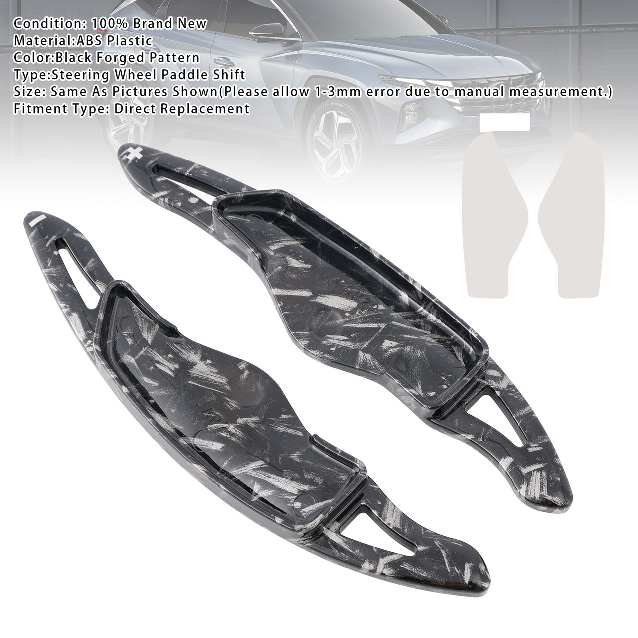2021-2023 Hyundai Tucson Steering Wheel Paddle Shifter Extension Black Forged Pattern Generic