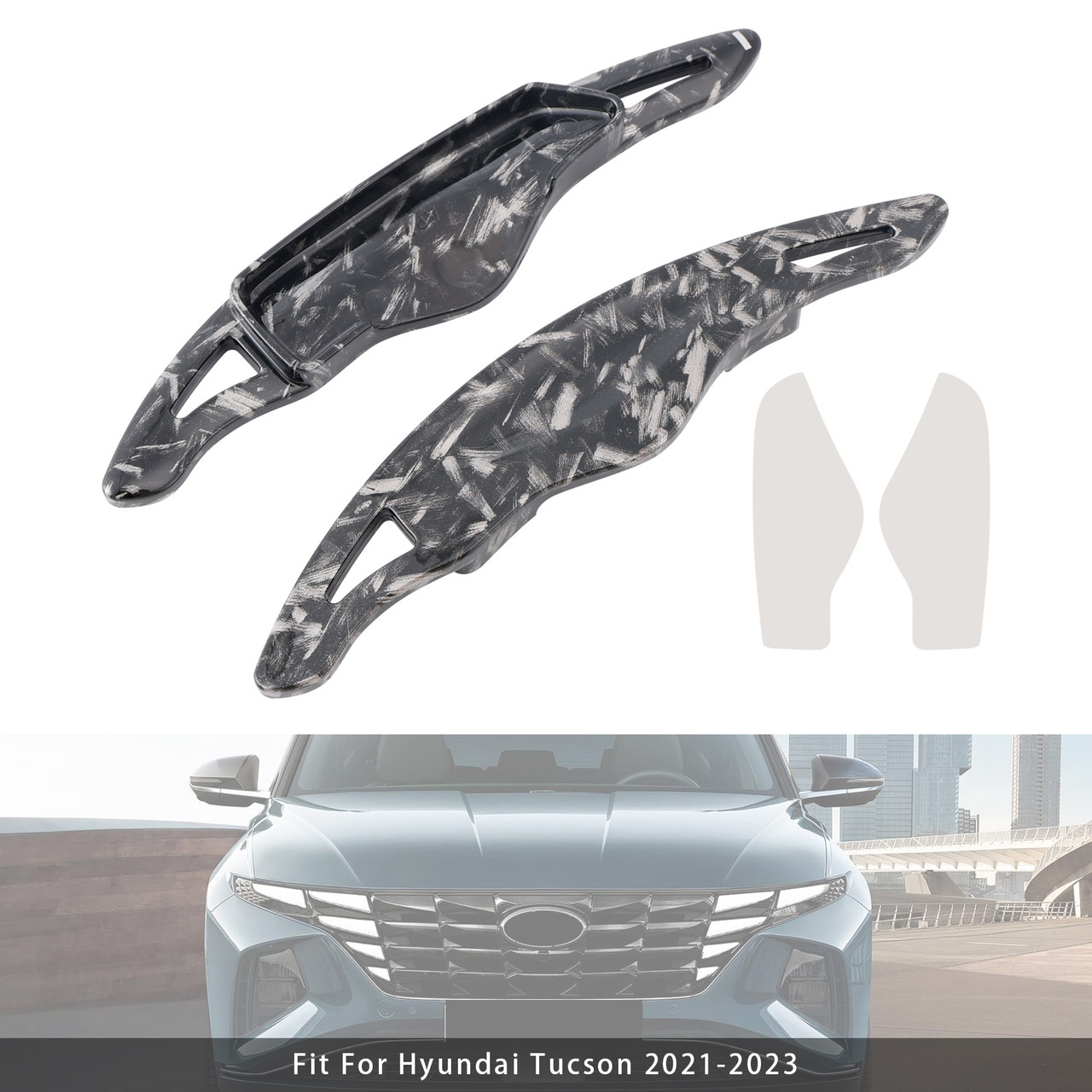 2021-2023 Hyundai Mistra Steering Wheel Paddle Shifter Extension Black Forged Pattern Generic