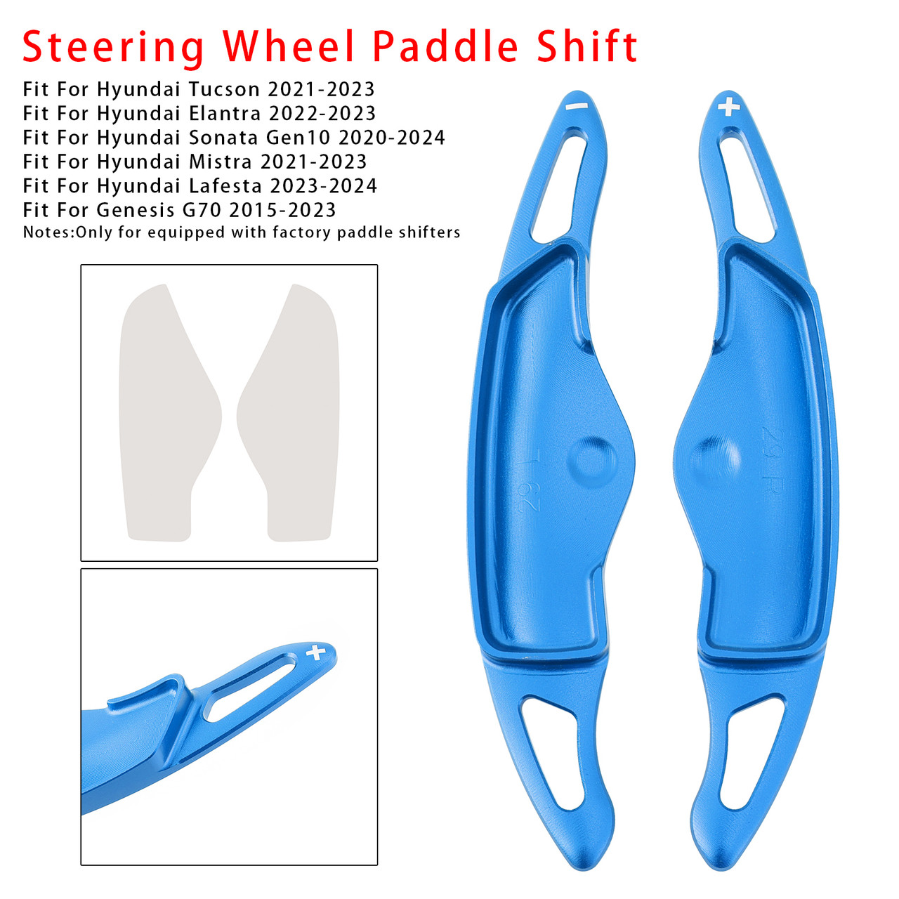2021-2023 Hyundai Tucson Steering Wheel Paddle Shifter Extension Aluminium Blue Generic