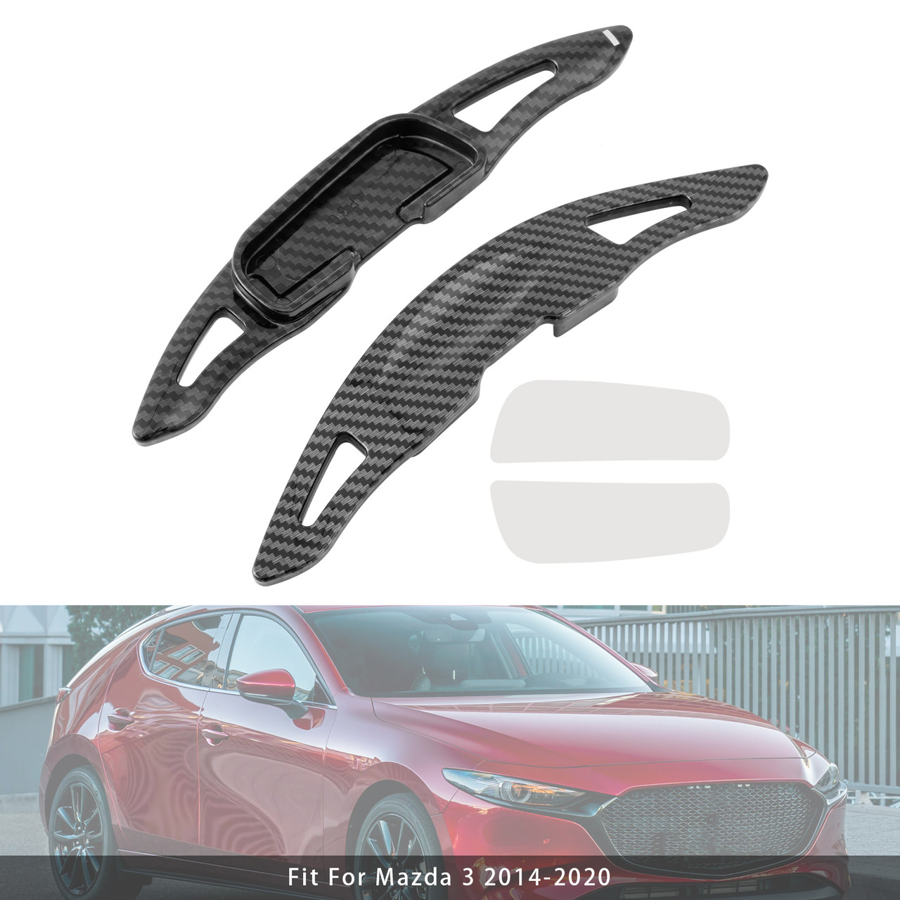 2016-2018 Mazda MX-5 Steering Wheel Paddle Shifter Extension Carbon Fiber Black Look Generic 2016-2018 Mazda MX-5 Steering Wheel Paddle Shifter Extension Carbon Fiber Black Look Generic