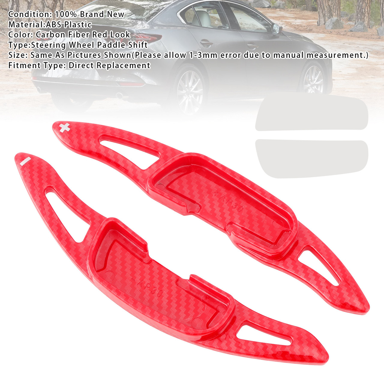 2015-2020 Mazda 6 Steering Wheel Paddle Shifter Extension Carbon Fiber Red Look Generic 2015-2020 Mazda 6 Steering Wheel Paddle Shifter Extension Carbon Fiber Red Look Generic