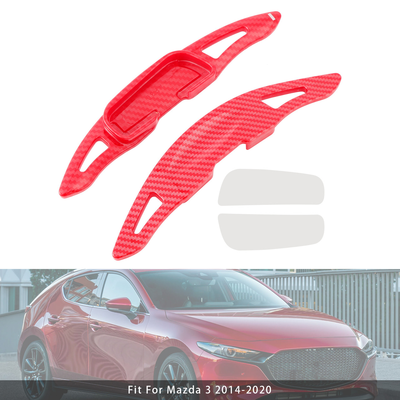 2014-2020 Mazda Atenza Steering Wheel Paddle Shifter Extension Carbon Fiber Red Look Generic 2014-2020 Mazda Atenza Steering Wheel Paddle Shifter Extension Carbon Fiber Red Look Generic