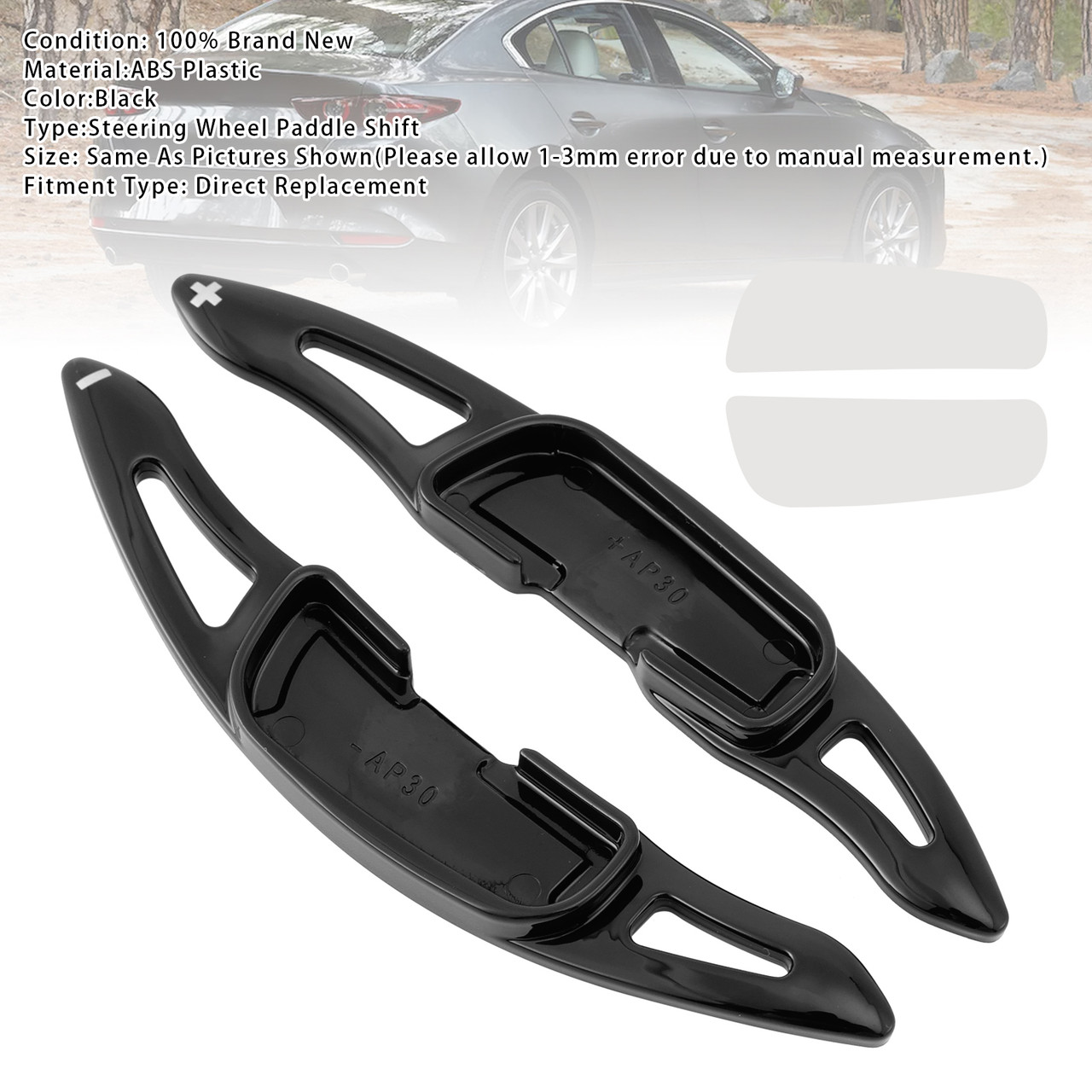 2015-2020 Mazda 6 Steering Wheel Paddle Shifter Extension Black Generic 2015-2020 Mazda 6 Steering Wheel Paddle Shifter Extension Black Generic