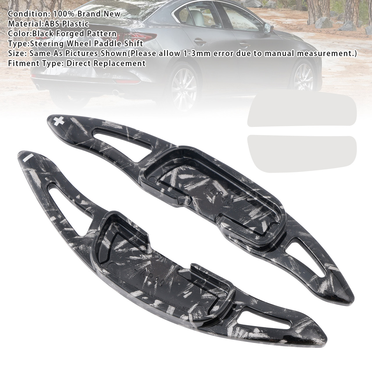 2014-2019 Mazda Axela Steering Wheel Paddle Shifter Extension Black Forged Pattern Generic 2014-2019 Mazda Axela Steering Wheel Paddle Shifter Extension Black Forged Pattern Generic