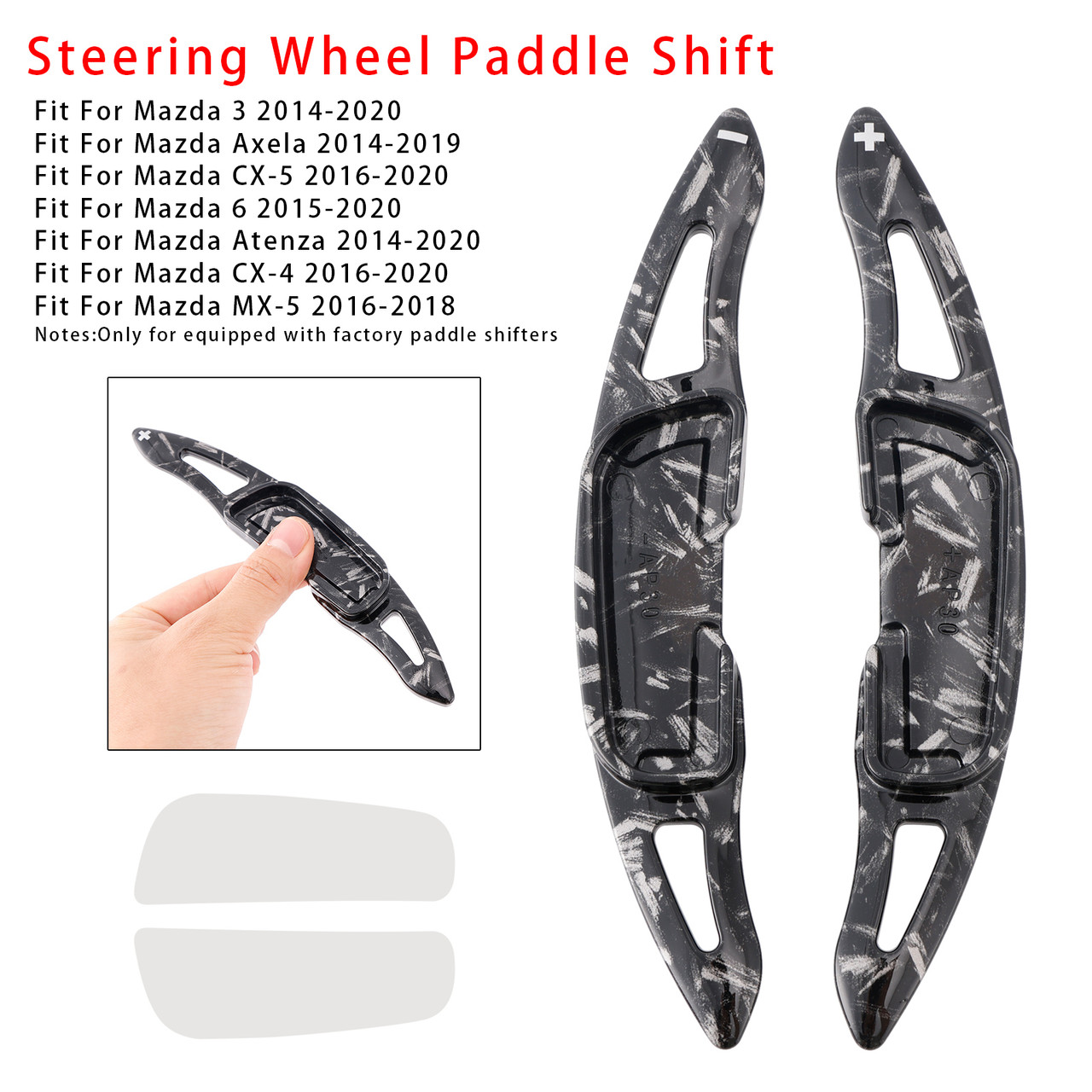 2014-2019 Mazda Axela Steering Wheel Paddle Shifter Extension Black Forged Pattern Generic 2014-2019 Mazda Axela Steering Wheel Paddle Shifter Extension Black Forged Pattern Generic