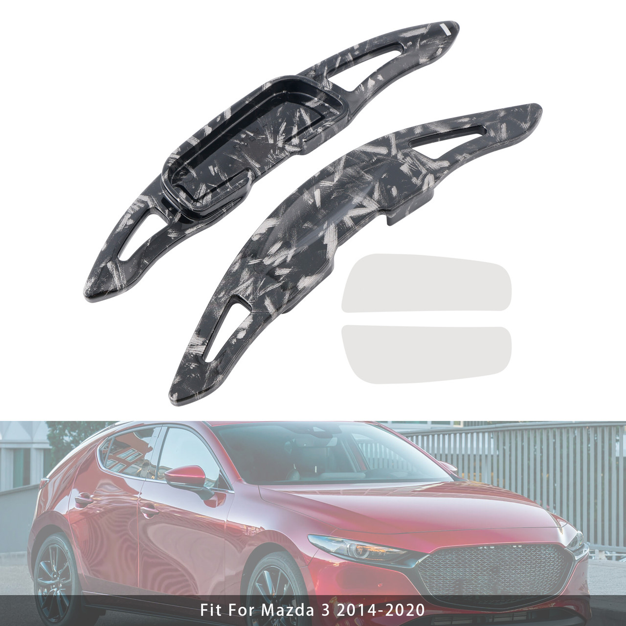 2014-2019 Mazda Axela Steering Wheel Paddle Shifter Extension Black Forged Pattern Generic 2014-2019 Mazda Axela Steering Wheel Paddle Shifter Extension Black Forged Pattern Generic