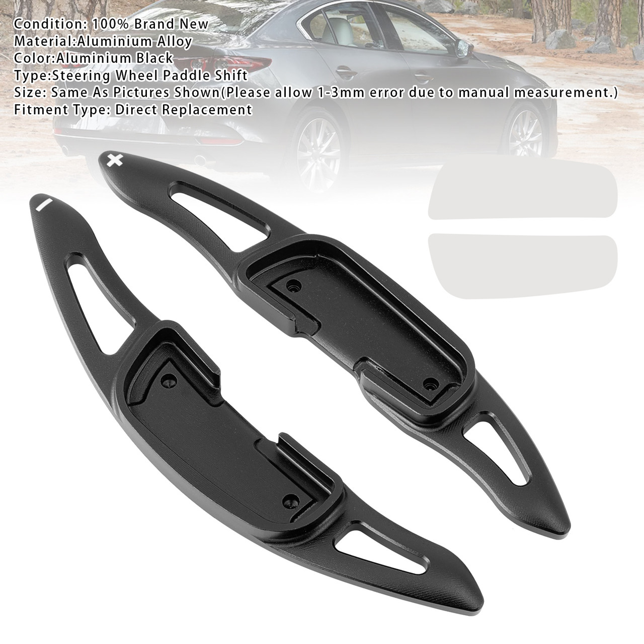2016-2018 Mazda MX-5 Steering Wheel Paddle Shifter Extension Aluminium Black Generic 2016-2018 Mazda MX-5 Steering Wheel Paddle Shifter Extension Aluminium Black Generic