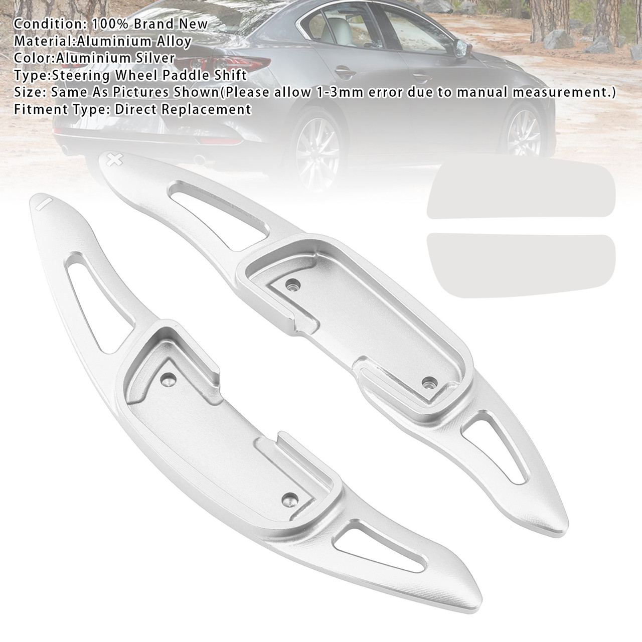 2016-2020 Mazda CX-4 Steering Wheel Paddle Shifter Extension Aluminium Silver Generic 2016-2020 Mazda CX-4 Steering Wheel Paddle Shifter Extension Aluminium Silver Generic