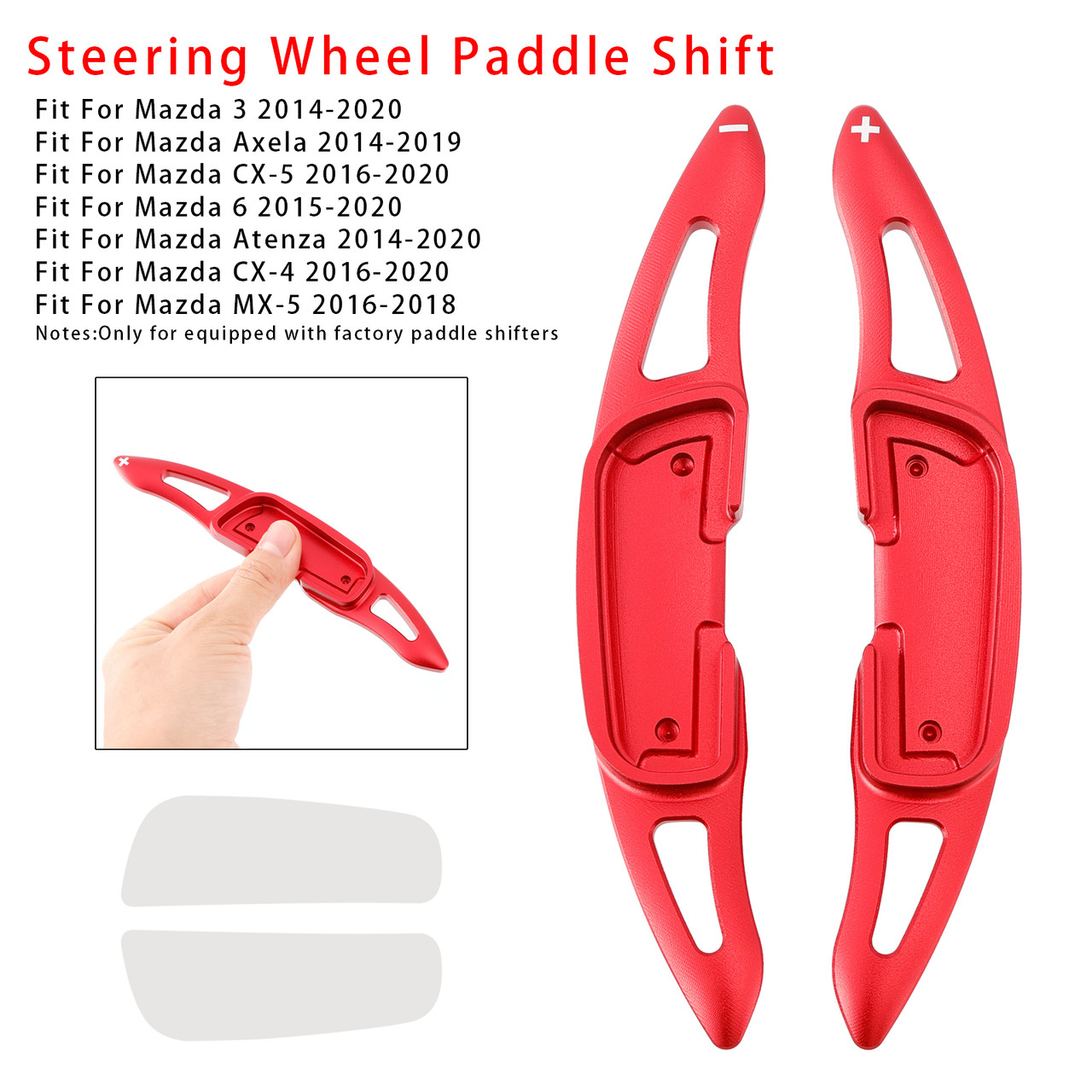 2015-2020 Mazda 6 Steering Wheel Paddle Shifter Extension Aluminium Red Generic 2015-2020 Mazda 6 Steering Wheel Paddle Shifter Extension Aluminium Red Generic