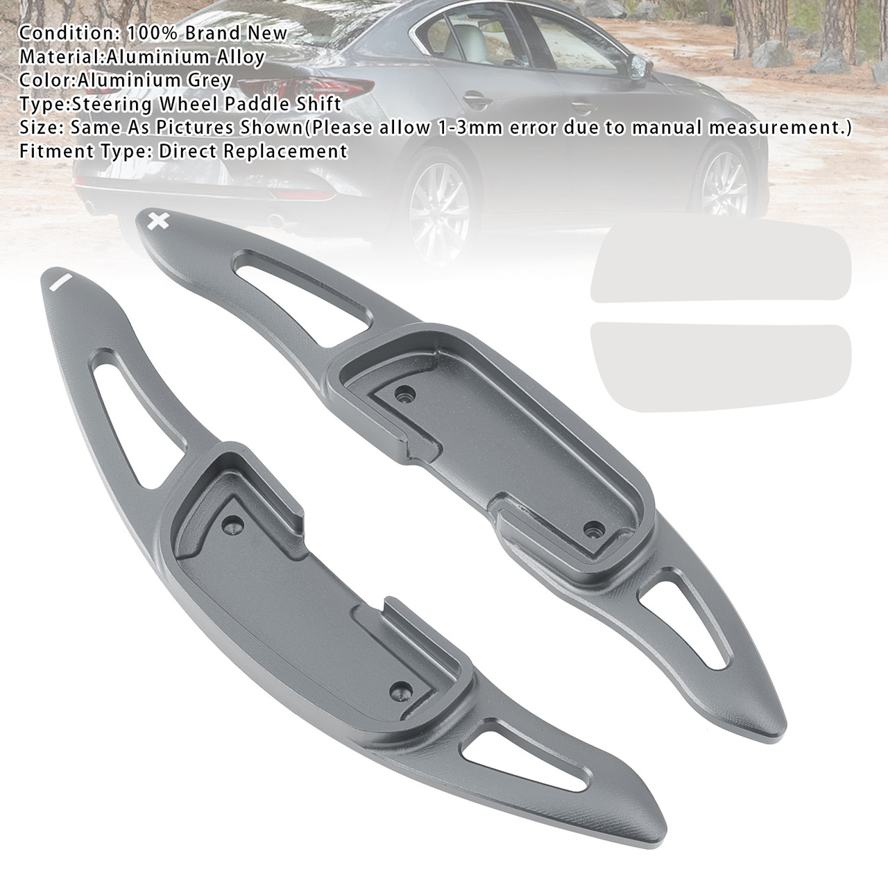 2014-2019 Mazda Axela Steering Wheel Paddle Shifter Extension Aluminium Grey Generic 2014-2019 Mazda Axela Steering Wheel Paddle Shifter Extension Aluminium Grey Generic