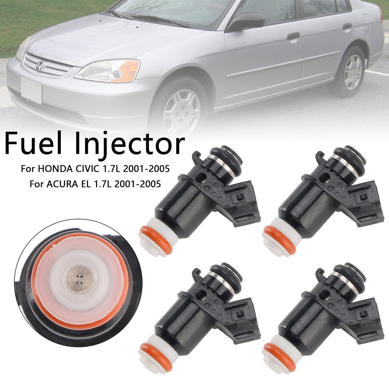 2001-2005 HONDA CIVIC 1.7L 4*Fuel Injector 16450PLD003 Generic