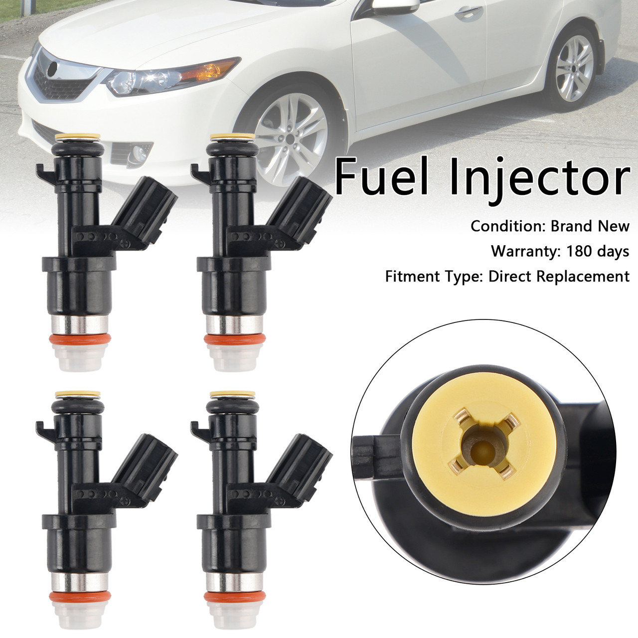 2008-2010 Honda Accord L4 2.4L 4*Fuel Injector 16450R40A01 Generic