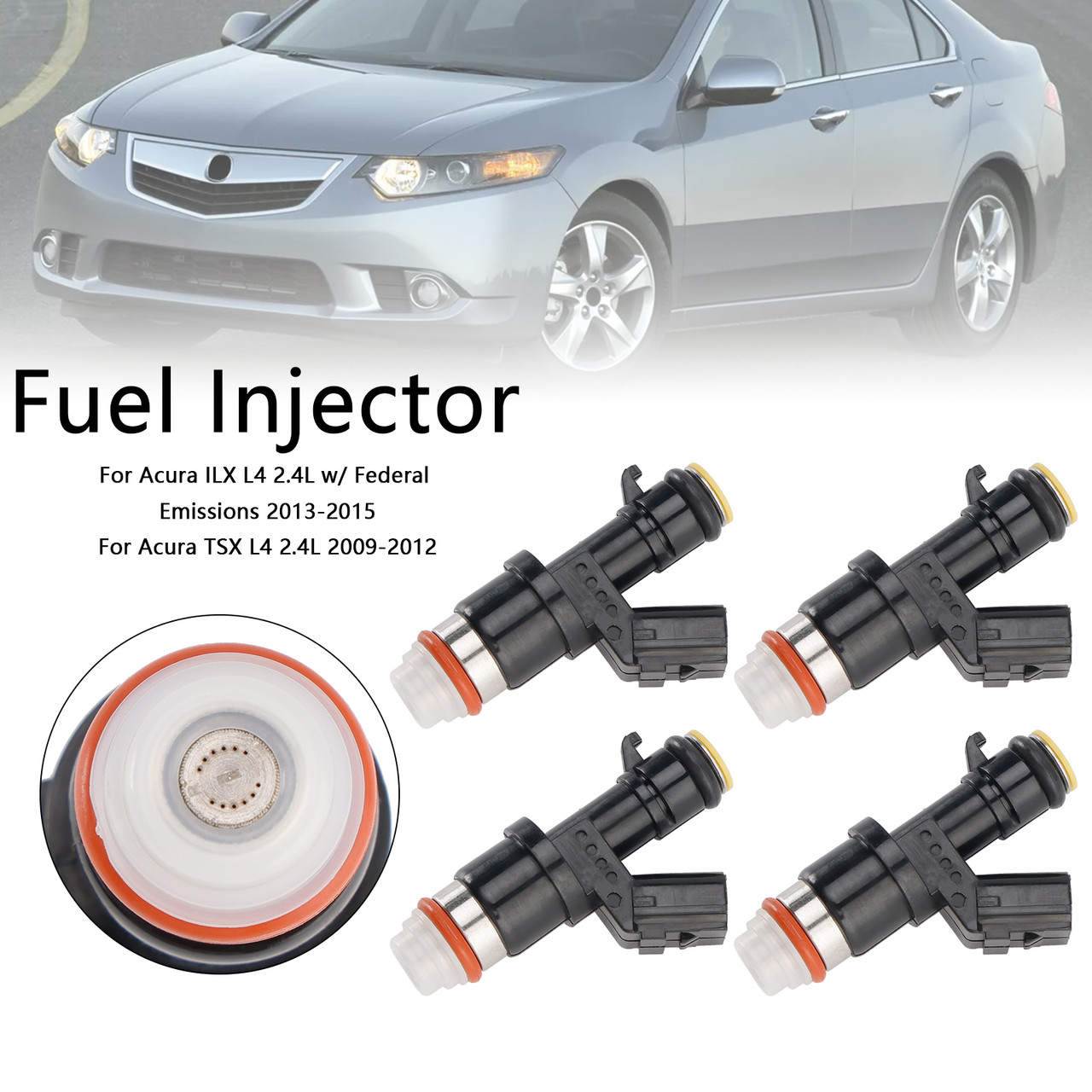 2008-2010 Honda Accord L4 2.4L 4*Fuel Injector 16450R40A01 Generic